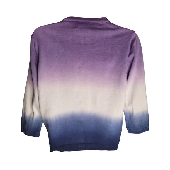 Alfred Dunner Women Sweater 3/4 Sleeves Inserted Collar Colorblock Sz PM - Picture 4 of 4